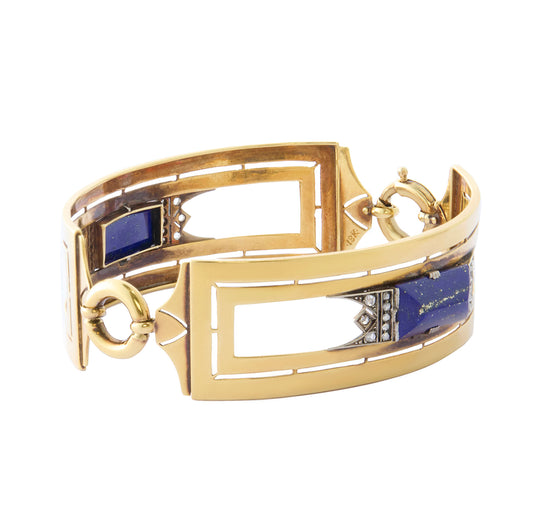 Diamond and Lapis Bangle - Main Img