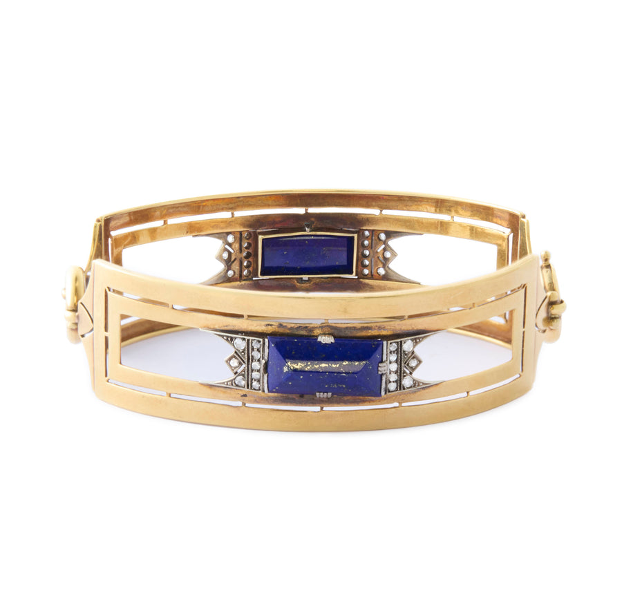 Diamond and Lapis Bangle