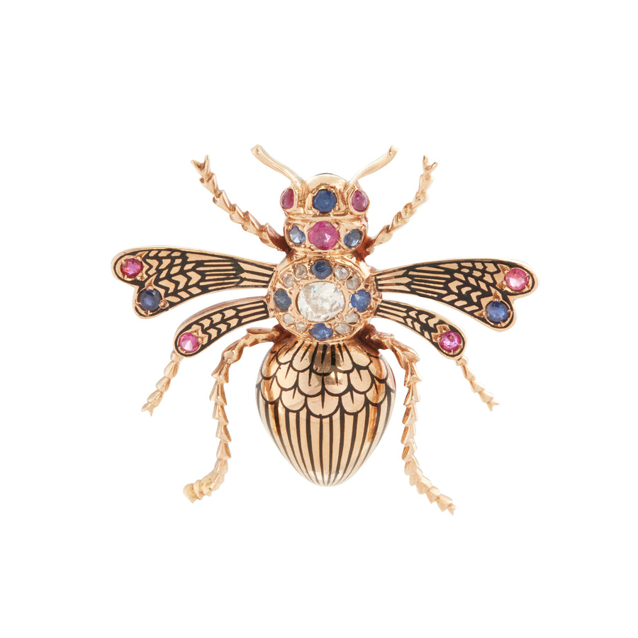 Antique & Vintage Jewelry Insect Brooch, front view