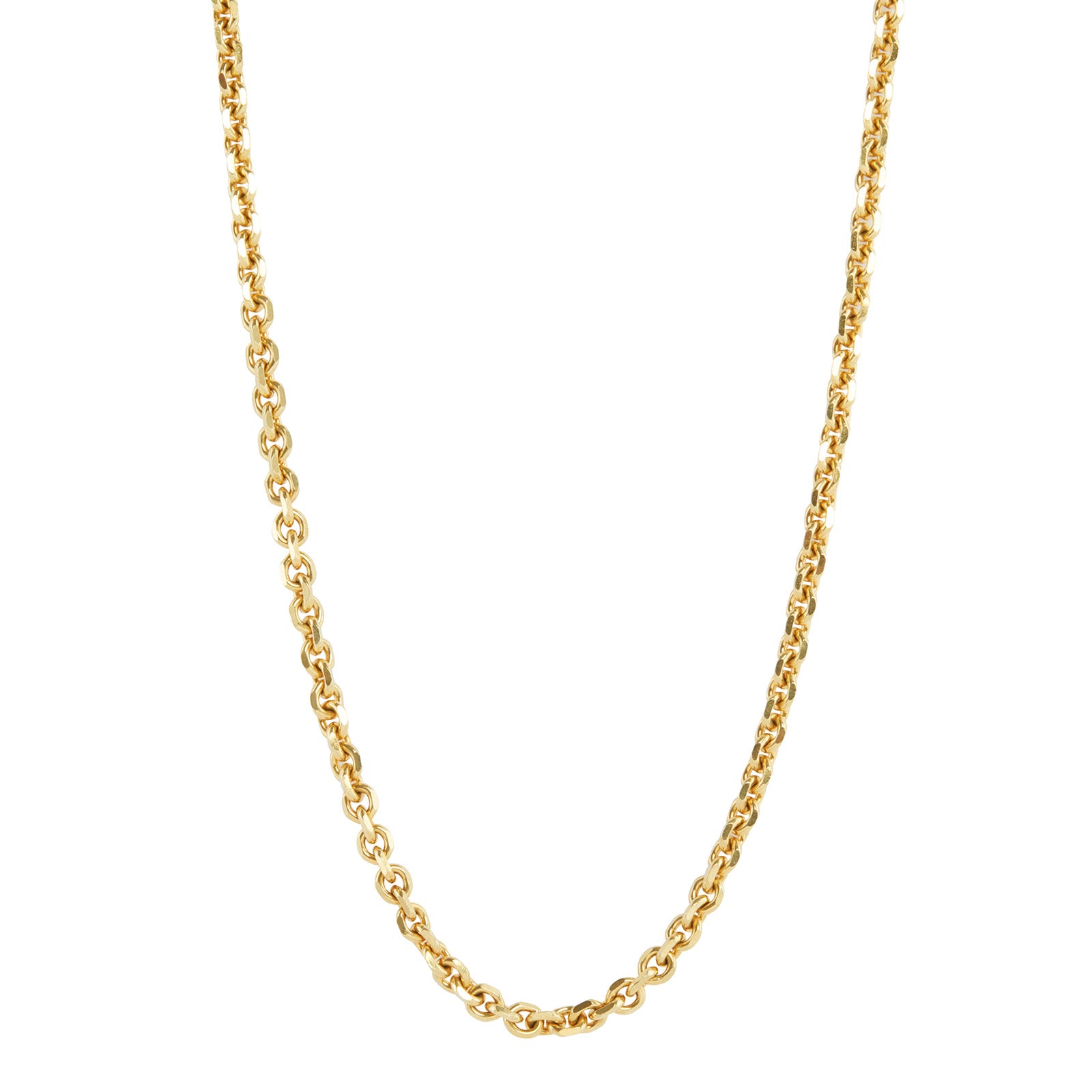 Antique & Vintage Jewelry Heavy Faceted Round Link Chain - Necklaces - Broken English Jewelry