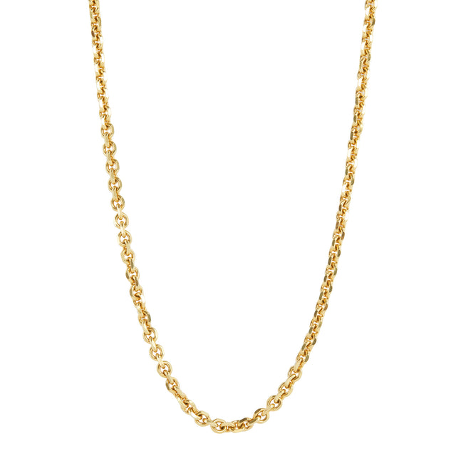 Antique & Vintage Jewelry Heavy Faceted Round Link Chain - Necklaces - Broken English Jewelry