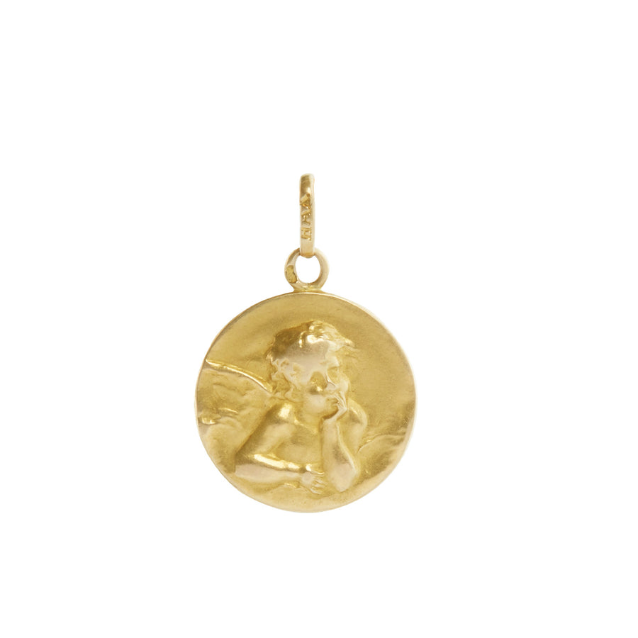 Antique & Vintage Jewelry Small Cupid Pendant - Charms & Pendants - Broken English Jewelry front view