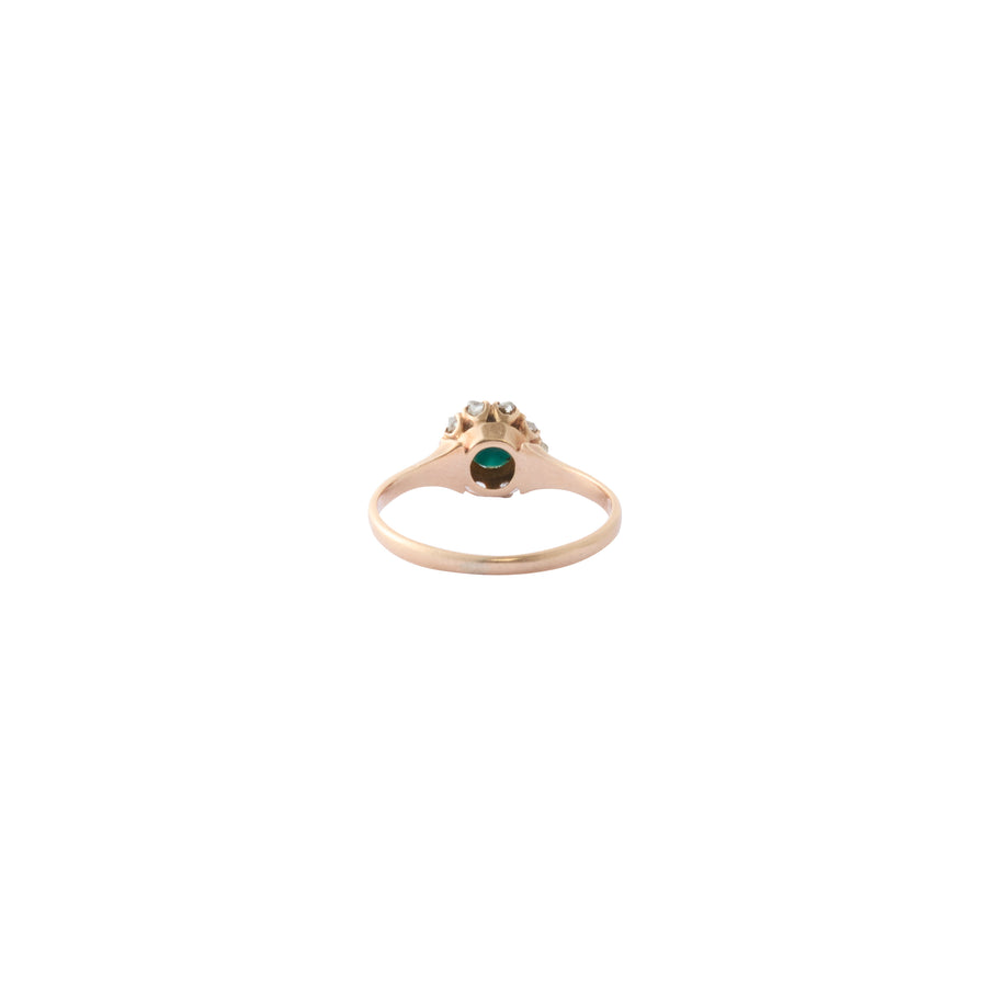 Cluster Ring - Turquoise and Rose Cut Diamond