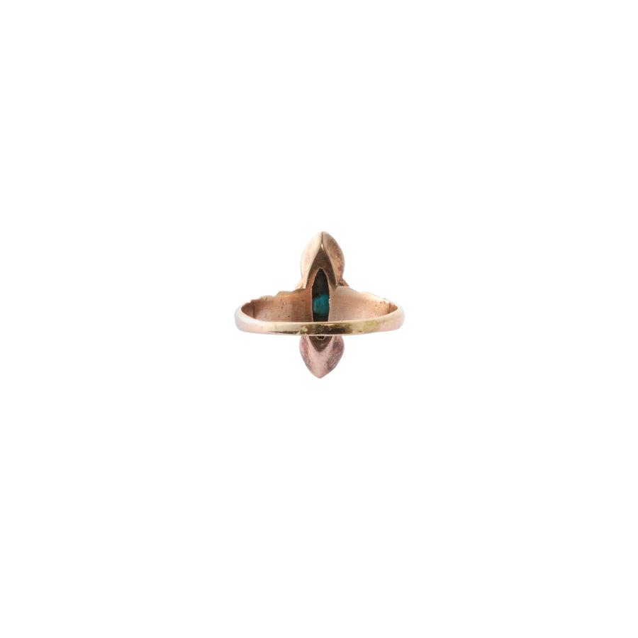 Navette Ring - Diamond and Turquoise