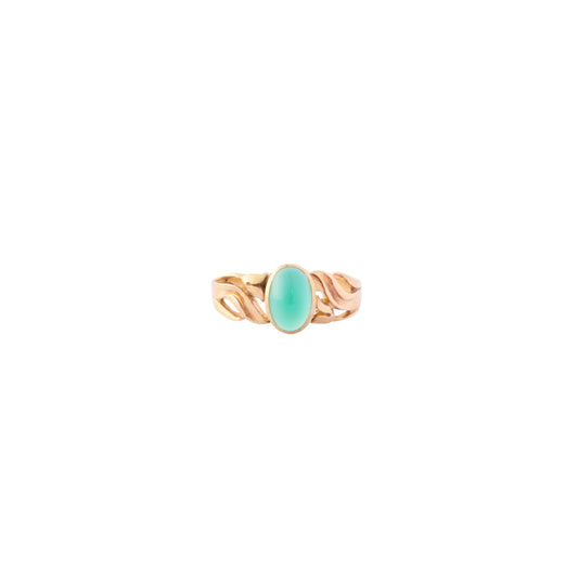 Chrysoprase Tulip Carved Ring - Main Img