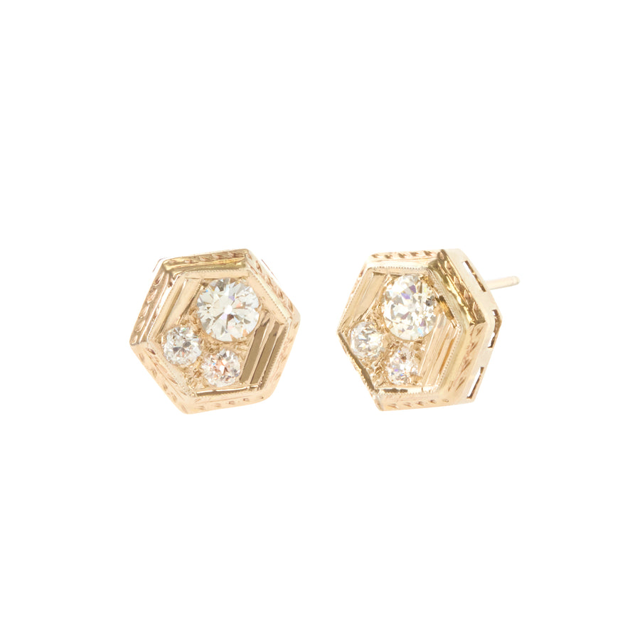 Hexagonal Stud Earrings