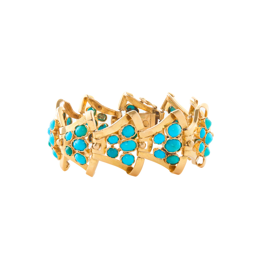 V Shaped Link Bracelet - Turquoise