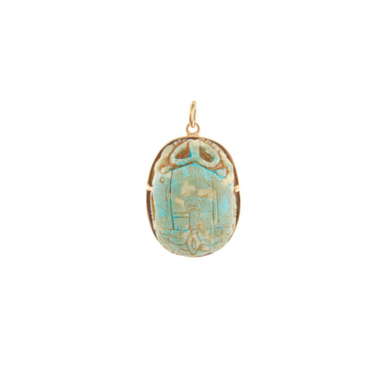 Large Faience Ceramic Scarab Pendant - Main Img