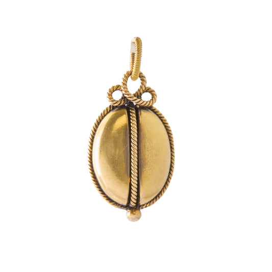 Enamel Virgin Mary Pendant 14K Yellow Gold & Sterling Silver