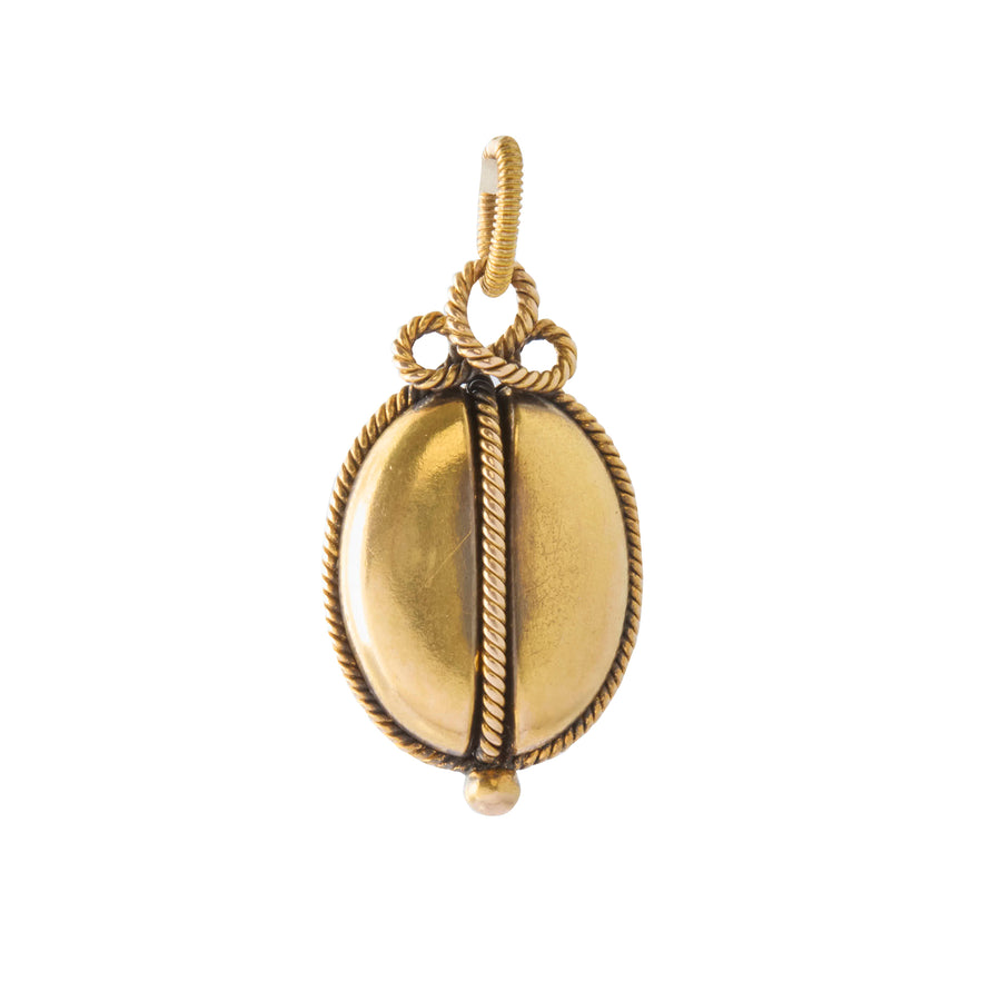 Enamel Virgin Mary Pendant 14K Yellow Gold & Sterling Silver