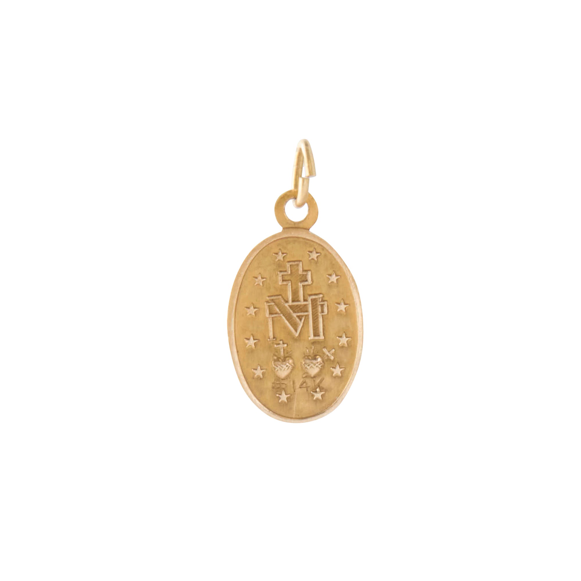 Mini Virgin Mary Pendant 14K Yellow Gold