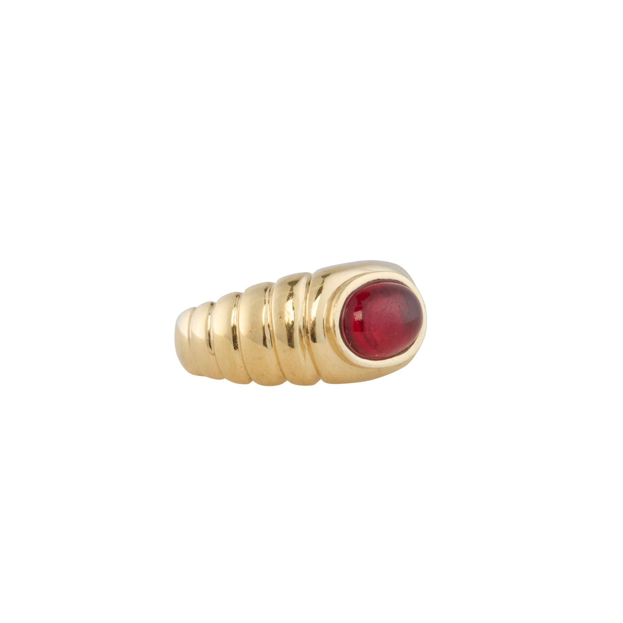 Ruby Glass Cab Ring