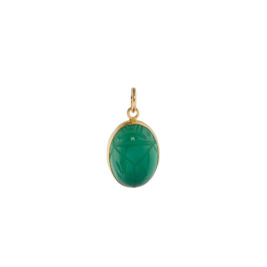 Green Agate Scarab Pendant - Main Img