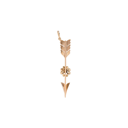 Rose Cut Diamond Buttercup Set Arrow Pendant