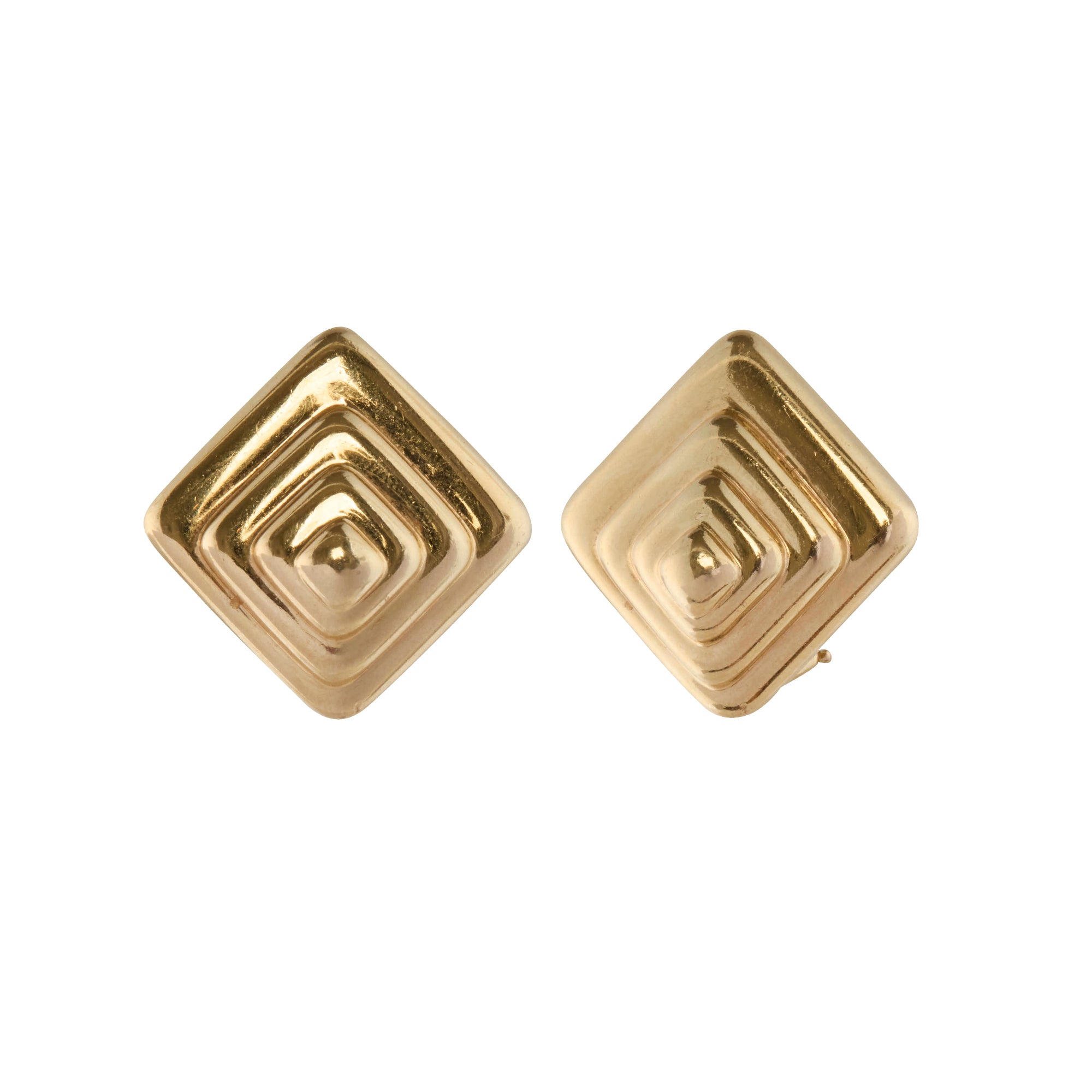 Domed Concentric Square Earrings