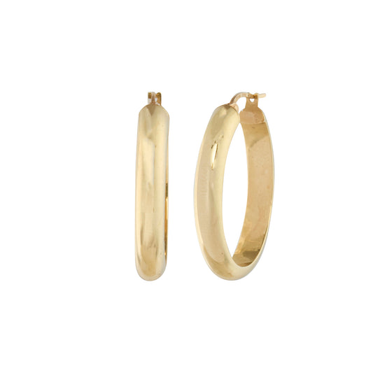 D-Shaped Tube Hoop Earrings - Main Img