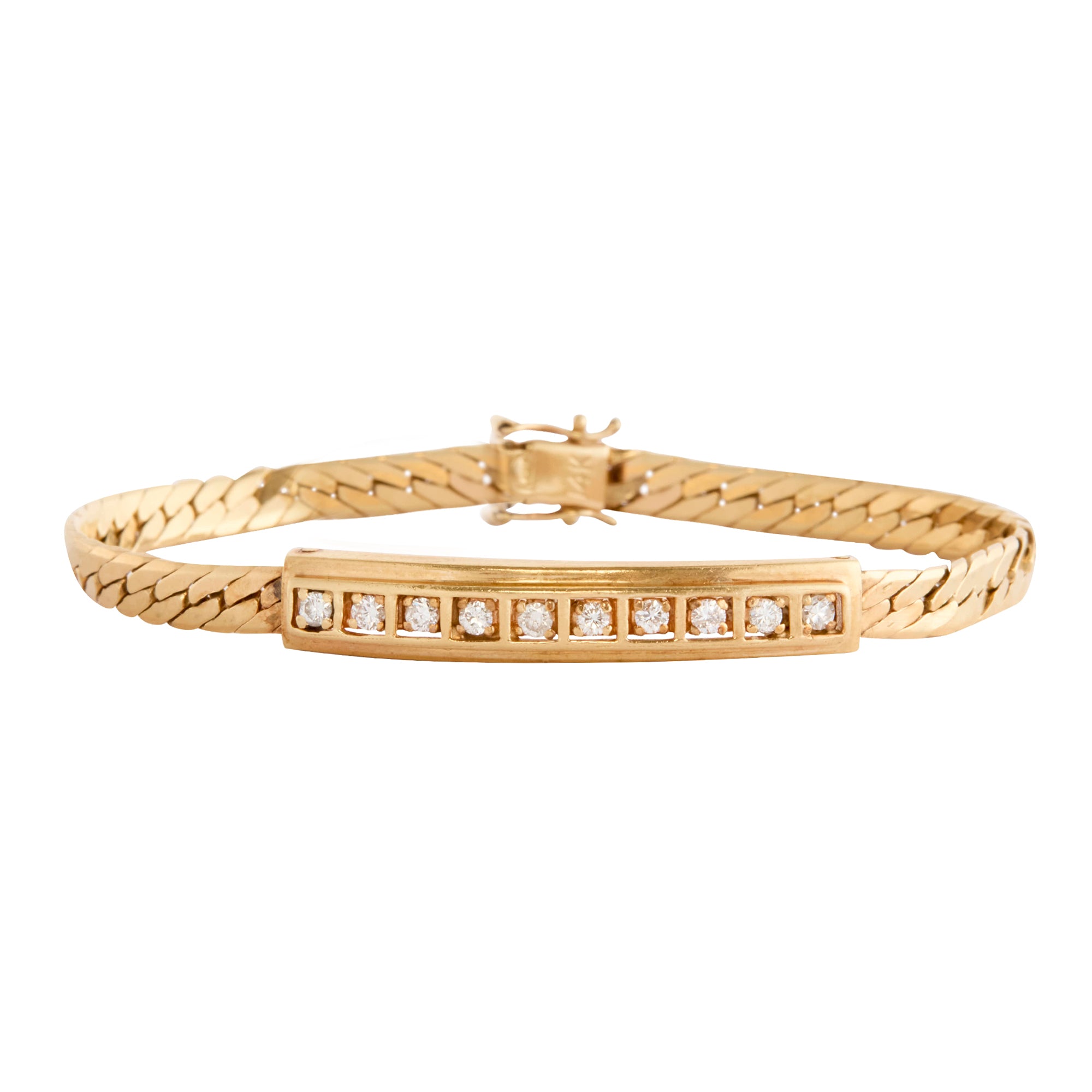 Diamond Cubic Bar Bracelet