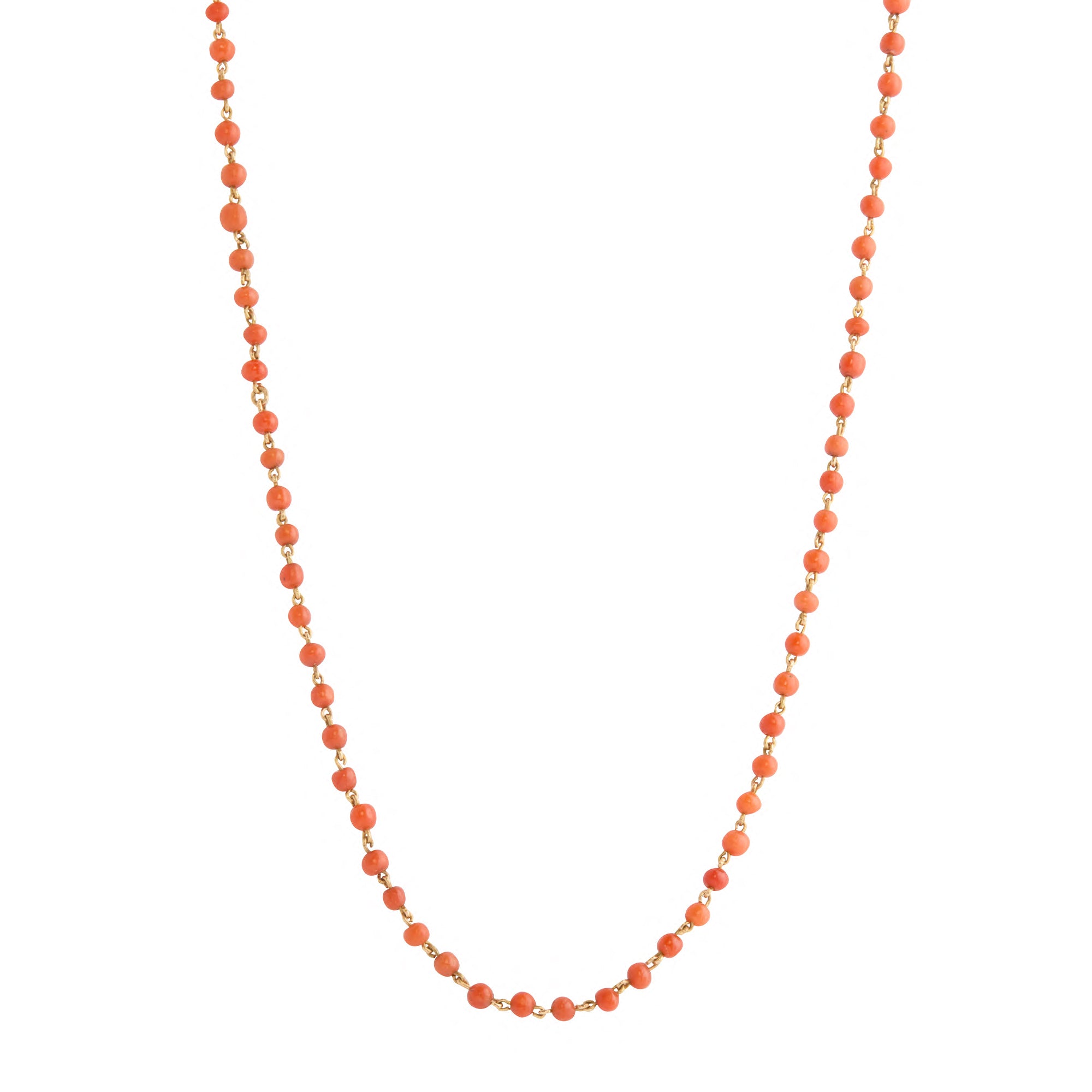 Coral Bead Strand Necklace