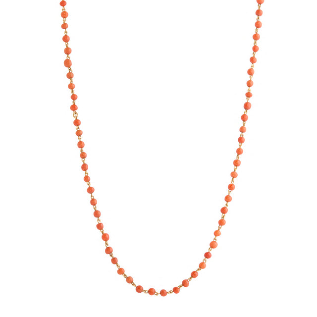 Coral Bead Strand Necklace
