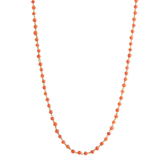 Coral Bead Strand Necklace - Main Img