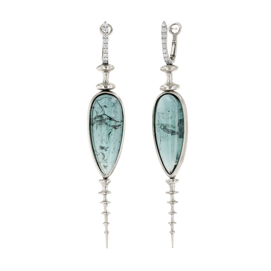 Elongated Earrings - Green Tourmaline - Main Img