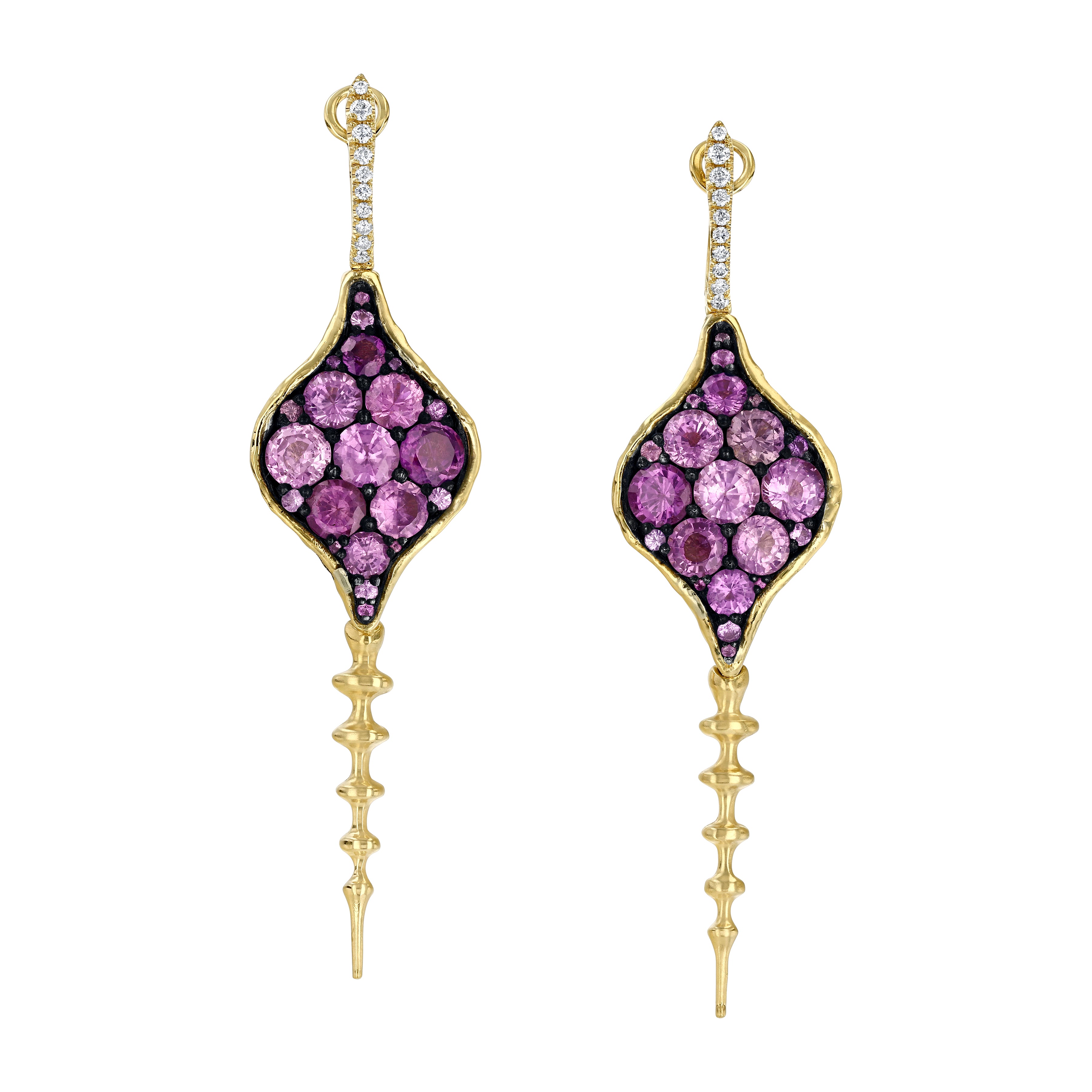 DiaChrona Earrings with Diamonds & Purple Sapphires