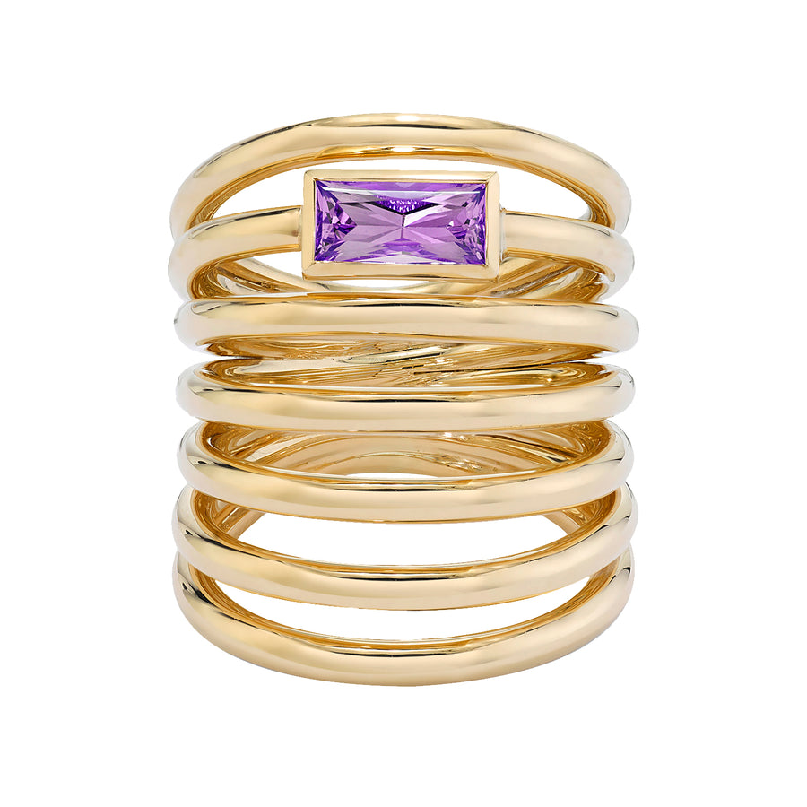 VRAM Loop Helics Ring - Purple Sapphire front view