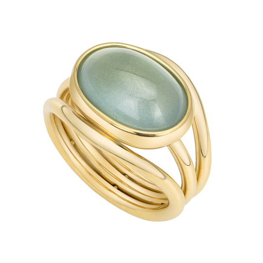 One of a Kind Aquamarine Bow Ring - Main Img