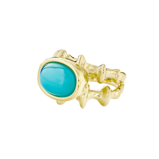 Chrona Demi Ring - Chrysocolla Cabochon - Main Img