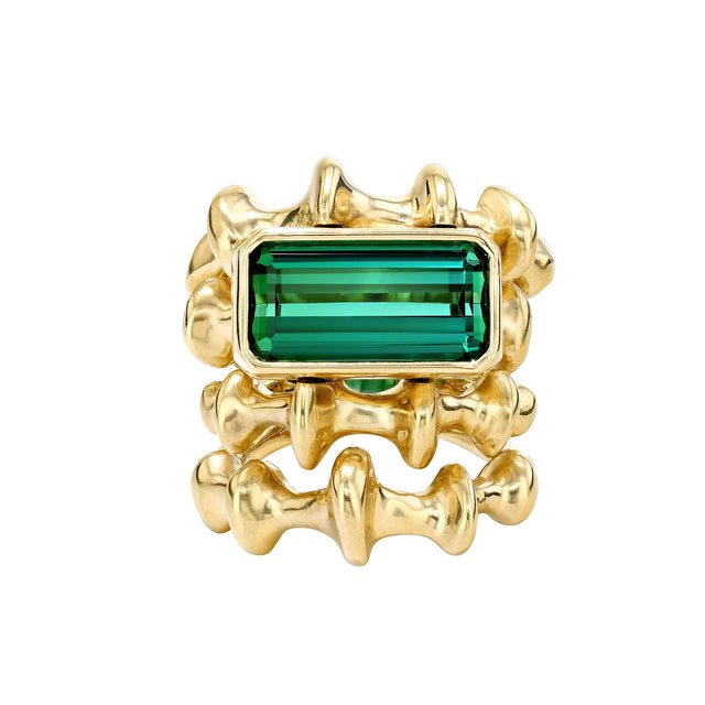 Chrona IV Ring with Green Tourmaline