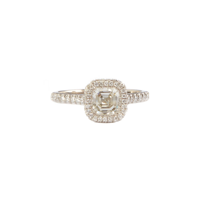 VRAM Round and Asscher Cut Aura I Ring, front view