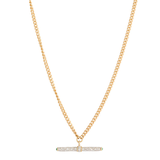 Diamond Tiny T Bar Necklace - Main Img