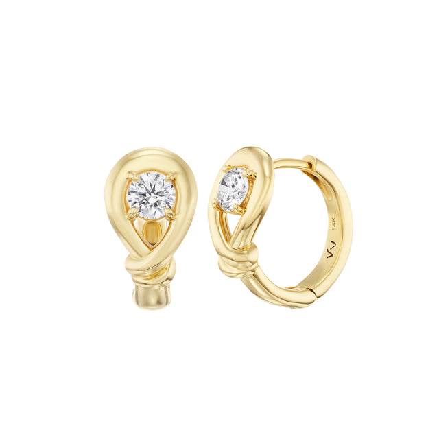 Vice Versa - Diamond Boa Huggie Earrings