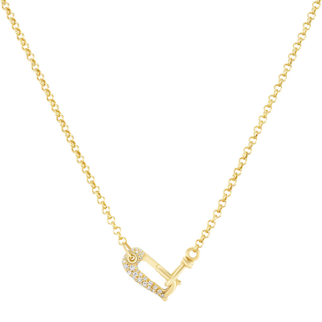 Diamond Lock It Rolo Necklace