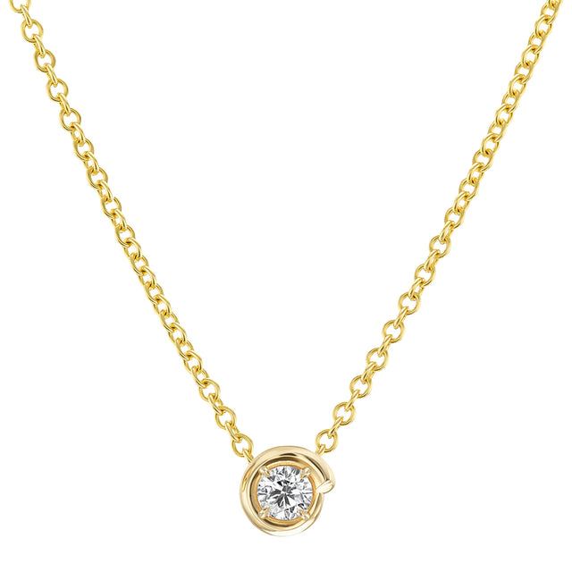 Diamond Boa Solitaire Necklace