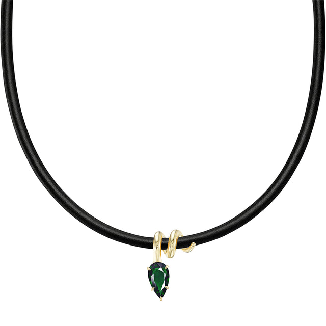 Vice Versa - Green Tourmaline Mini Boa Necklace