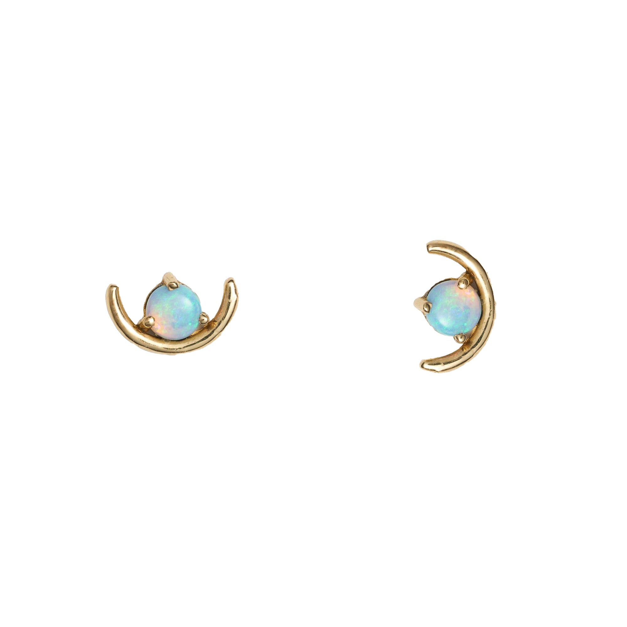 Large Opal Arc Earrings 14K YG