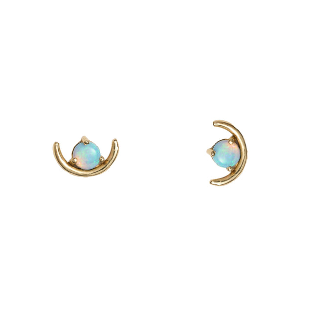 Large Opal Arc Earrings 14K YG