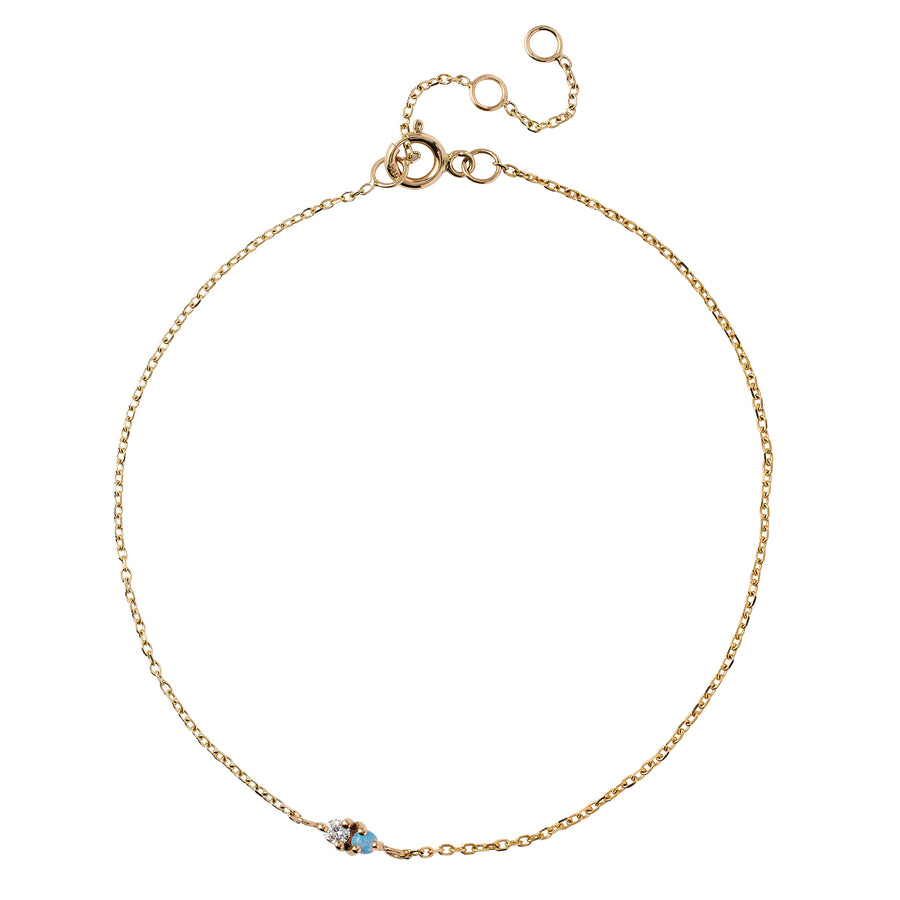 Round Opal and Diamond Two Step Bracelet