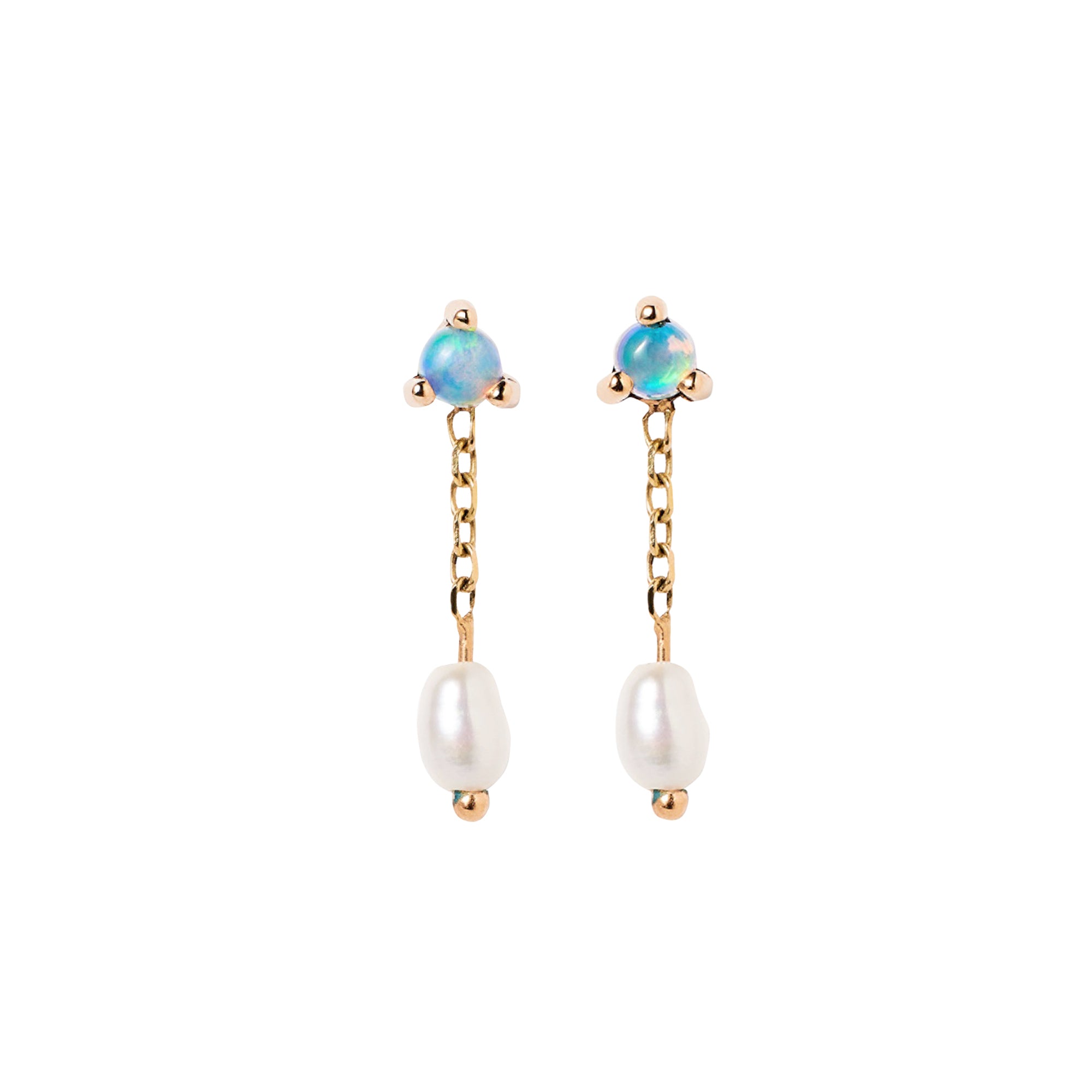 Opal and Pearl Shower Earrings