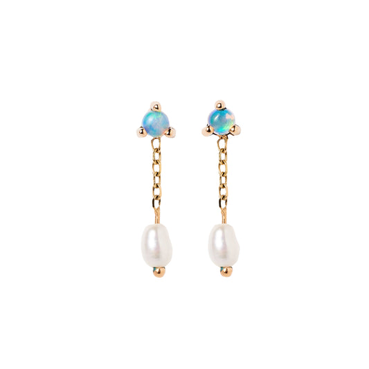 Opal and Pearl Shower Earrings - Main Img