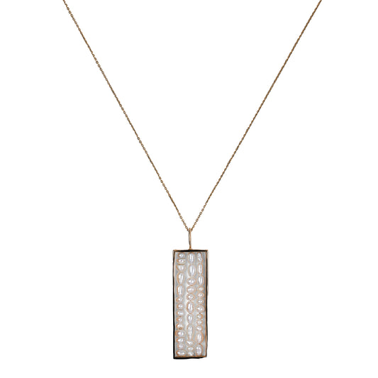 Pearl Long Metaphor Pendant Necklace - Main Img