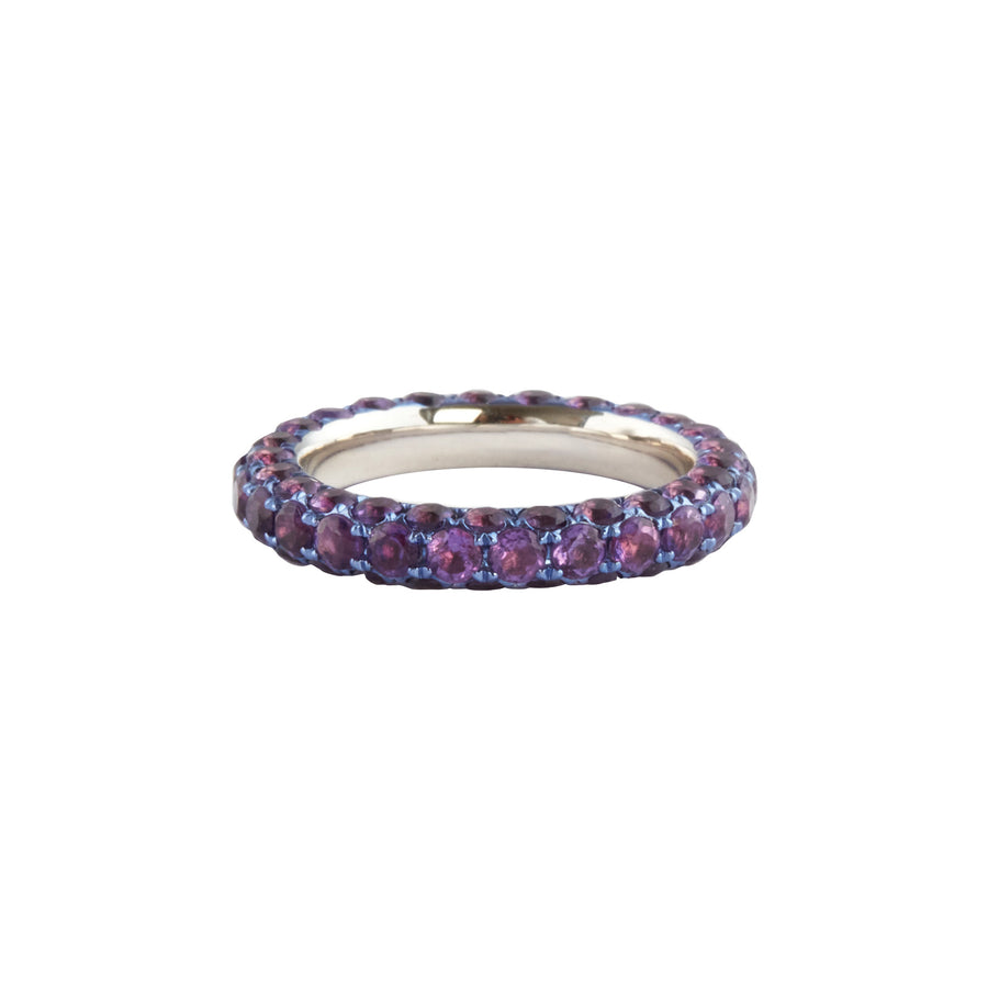 Graziela 3 Sided Ring - Amethyst and Purple Rhodium - Rings - Broken English Jewelry, front view