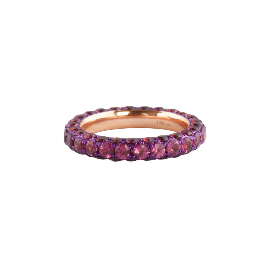 Graziela 3 Sided Ring - Rhodolite and Magenta Rhodium - Rings - Broken English Jewelry, front view
