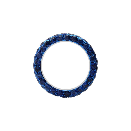 Blue Sapphire 3 Sided Band Ring