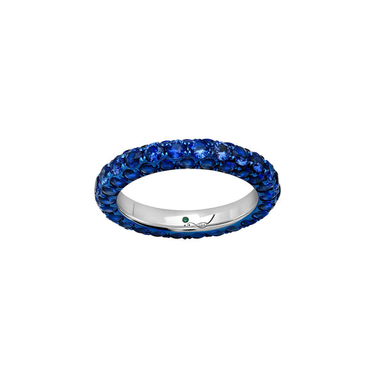 Blue Sapphire 3 Sided Band Ring - Main Img