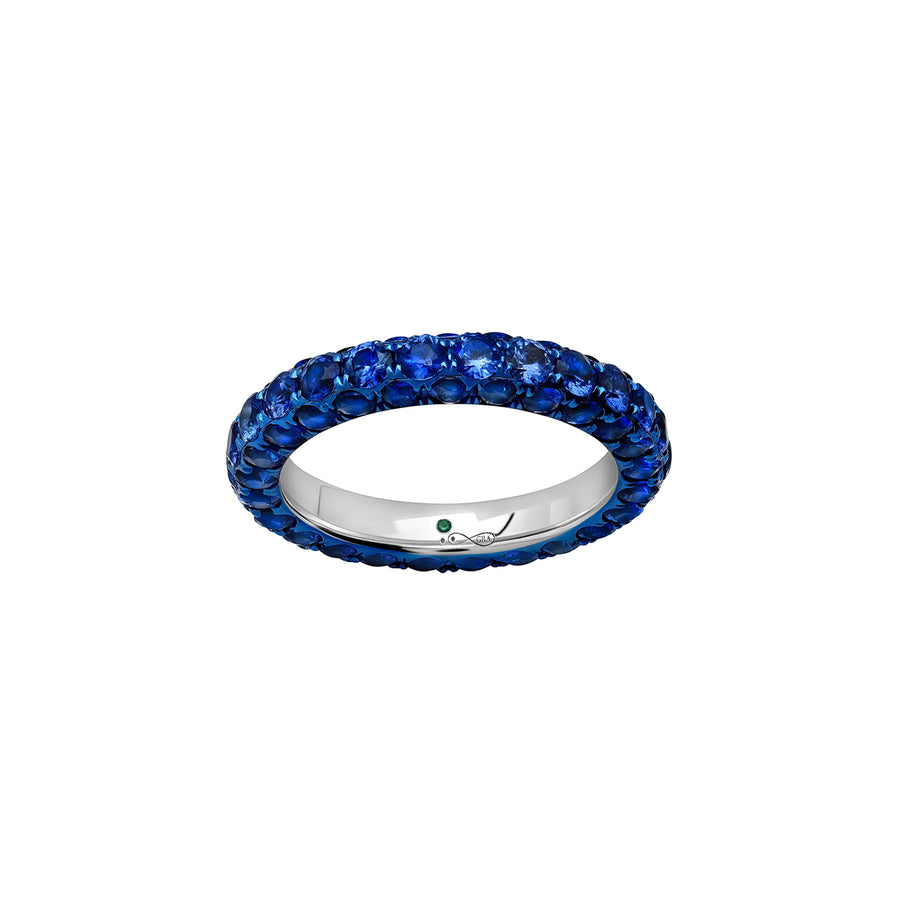 Graziela Blue Sapphire 3 Sided Band Ring - Rings - Broken English Jewelry