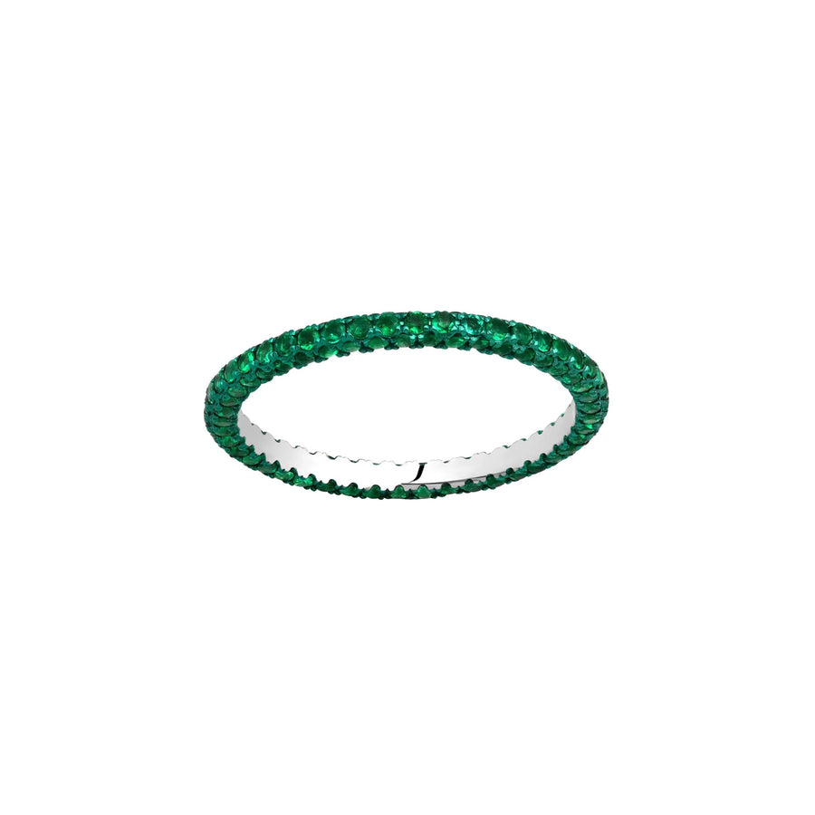 Graziela Emerald & Green Rhodium 3 Sided Band Ring - Rings - Broken English Jewelry