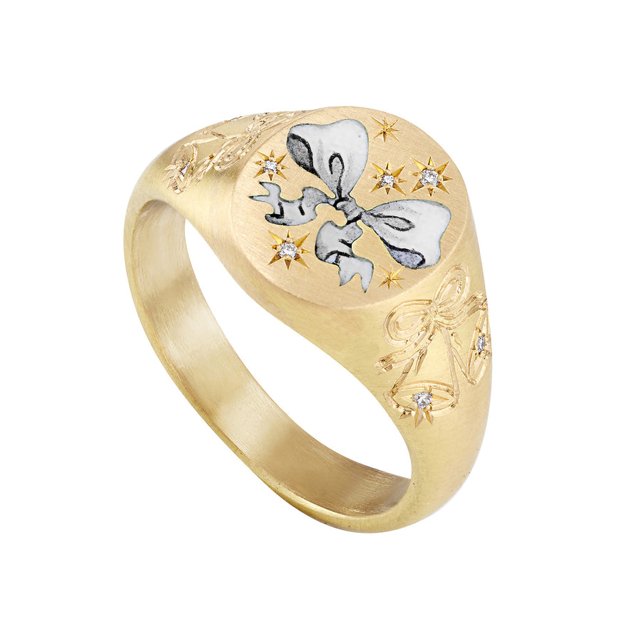 Cece Wedding Bells Rococo Ribbon Ring - Rings - Broken English Jewelry side angled view
