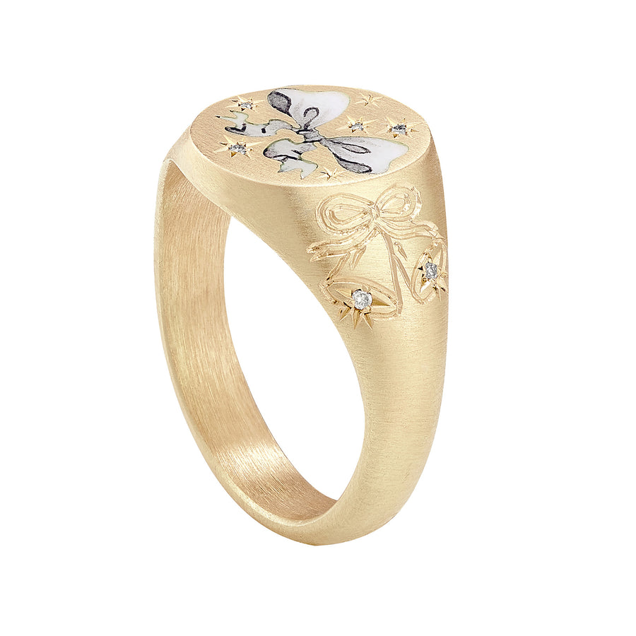 Cece Wedding Bells Rococo Ribbon Ring - Rings - Broken English Jewelry side view